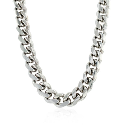 Sterling Silver Rhodium Plated Miami Cuban Chain 8.4mm | Richard Cannon Jewelry