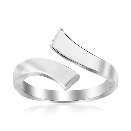 Sterling Silver Rhodium Plated Overlap Style Polished Toe Ring | Richard Cannon Jewelry