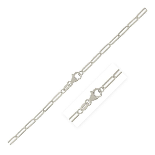 Sterling Silver Rhodium Plated Paperclip Chain (2.5 mm) | Richard Cannon Jewelry