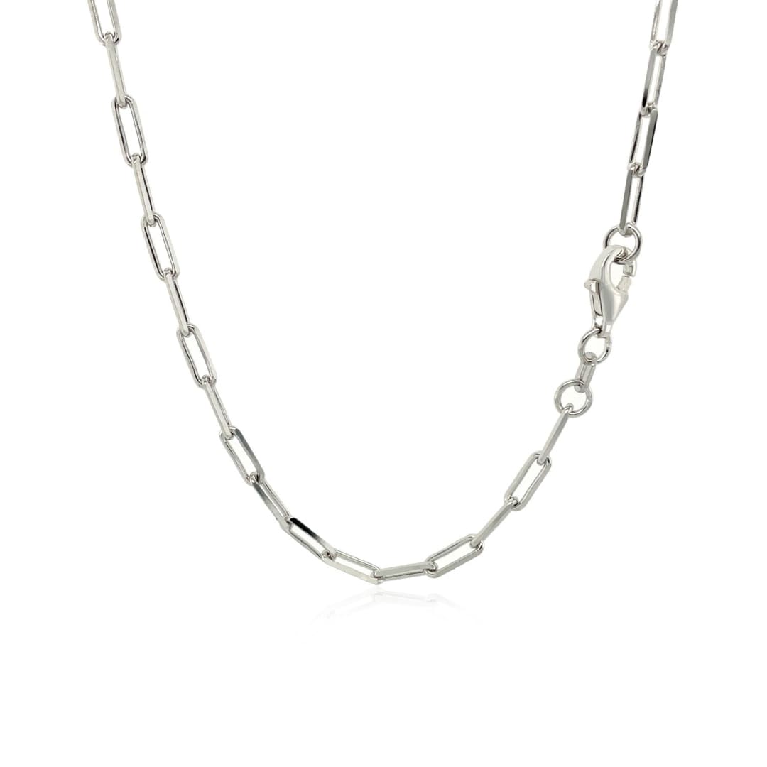 Sterling Silver Rhodium Plated Paperclip Chain (2.5 mm) | Richard Cannon Jewelry