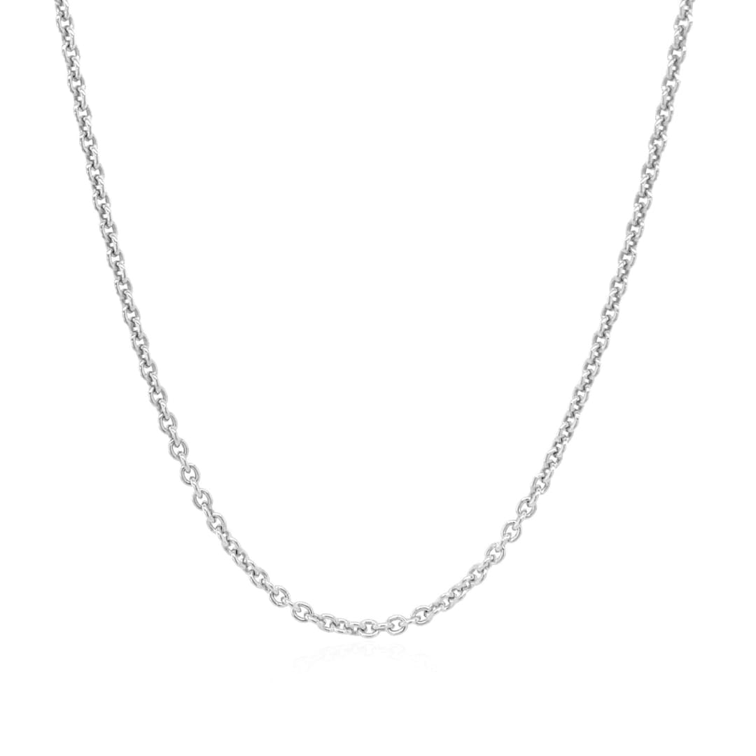 Sterling Silver Rhodium Plated Round Cable Chain 1.8mm | Richard Cannon Jewelry