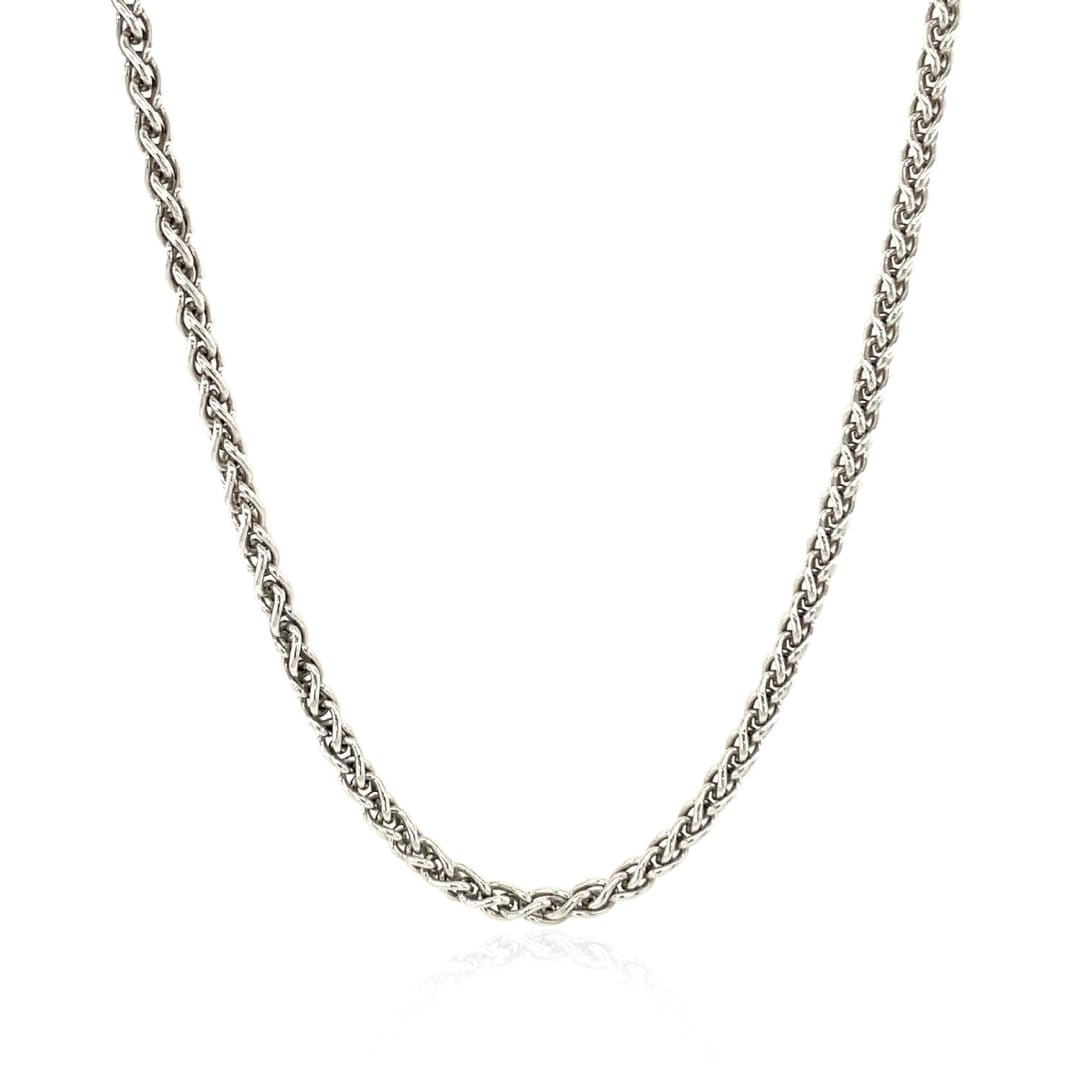 Sterling Silver Rhodium Plated Wheat Chain 2.6mm | Richard Cannon Jewelry