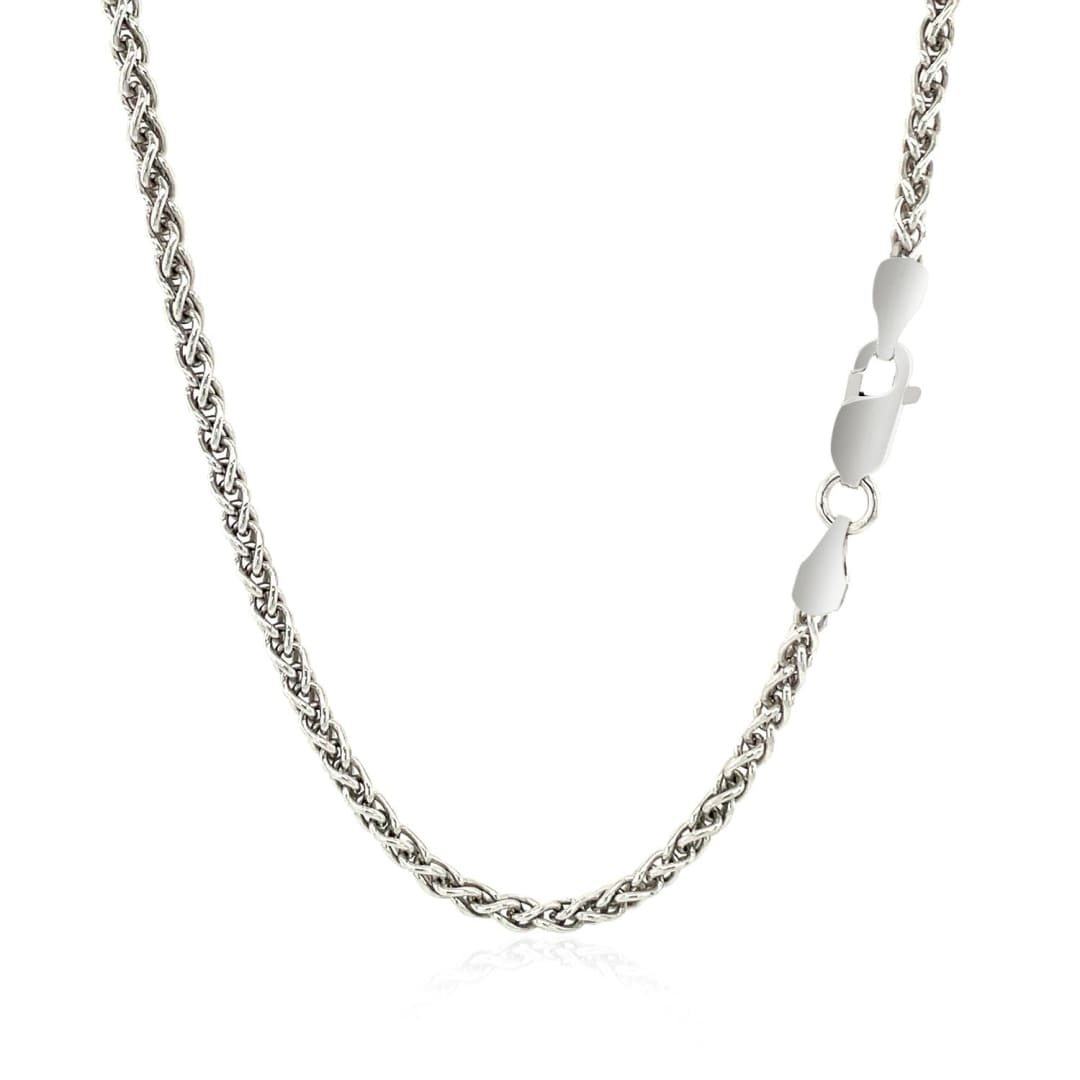 Sterling Silver Rhodium Plated Wheat Chain 2.6mm | Richard Cannon Jewelry