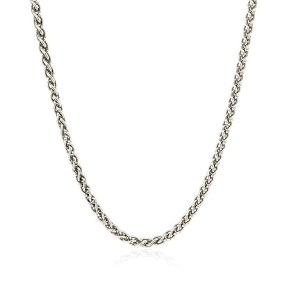 Sterling Silver Rhodium Plated Wheat Chain 2.6mm | Richard Cannon Jewelry