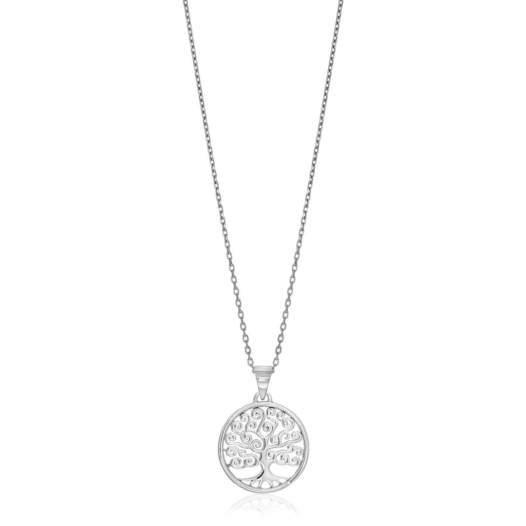 Sterling Silver Round Spiral Motif Tree of Life Necklace | Richard Cannon Jewelry