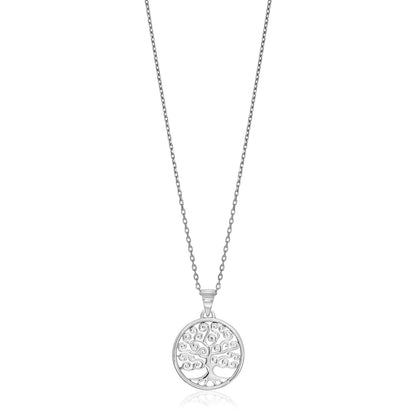 Sterling Silver Round Spiral Motif Tree of Life Necklace | Richard Cannon Jewelry