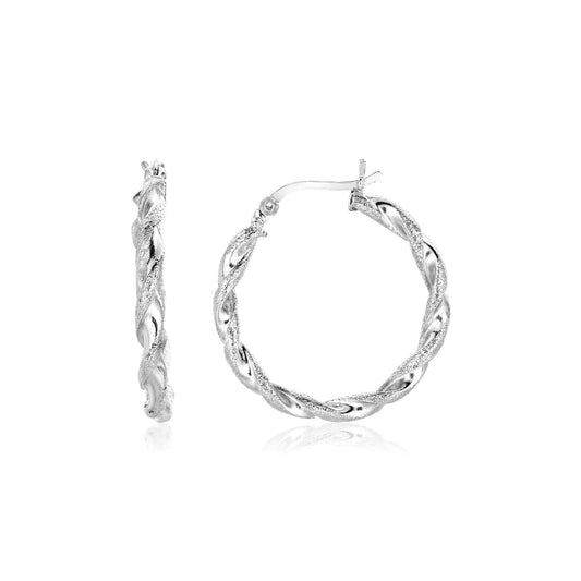 Sterling Silver Round Twisted Hoop Earrings | Richard Cannon Jewelry