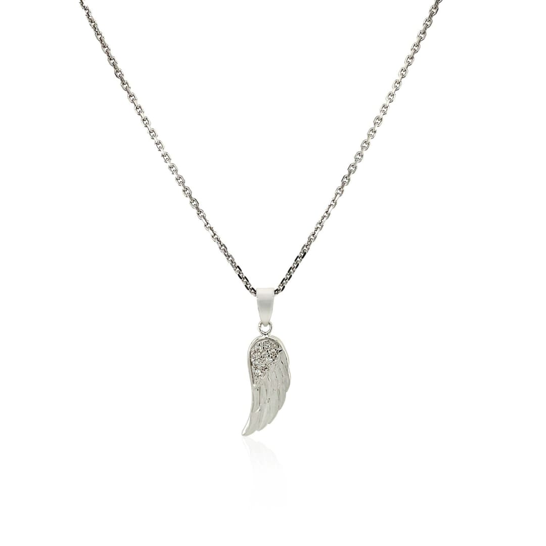 Sterling Silver with Textured Angel Wing Pendant | Richard Cannon Jewelry