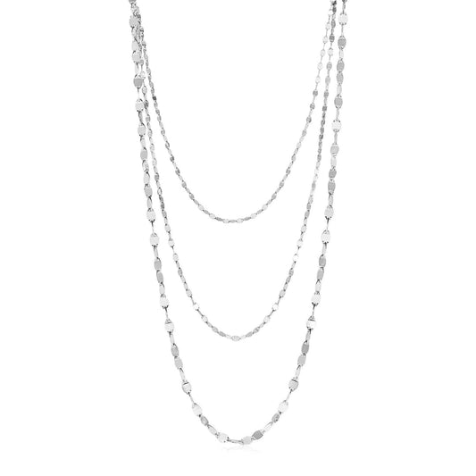 Sterling Silver Three Strand Marina Link Necklace | Richard Cannon Jewelry