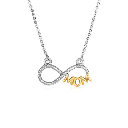 Sterling Silver Two Toned Mom Necklace with Cubic Zirconias | Richard Cannon Jewelry