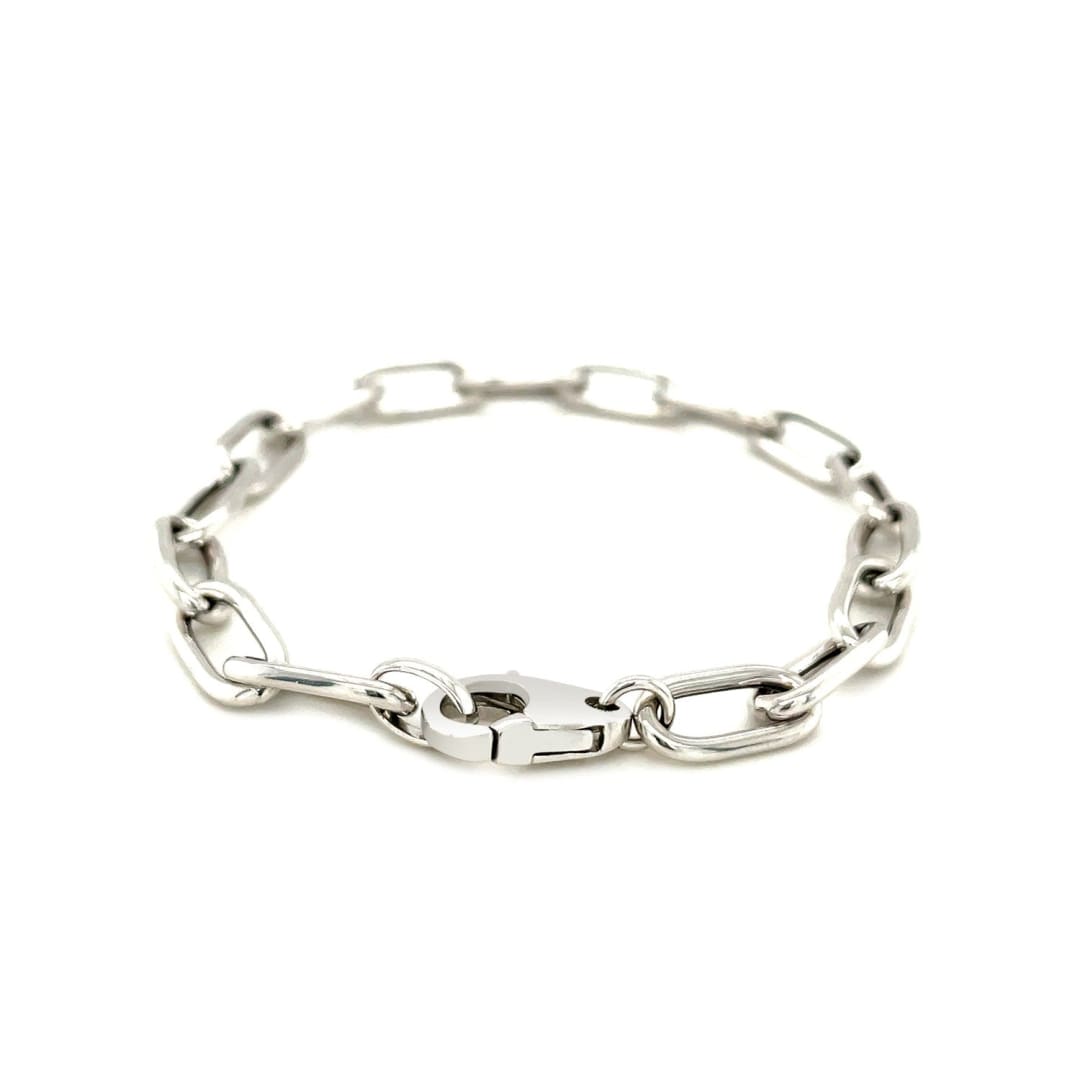 Sterling Silver Wide Paperclip Chain Bracelet | Richard Cannon Jewelry