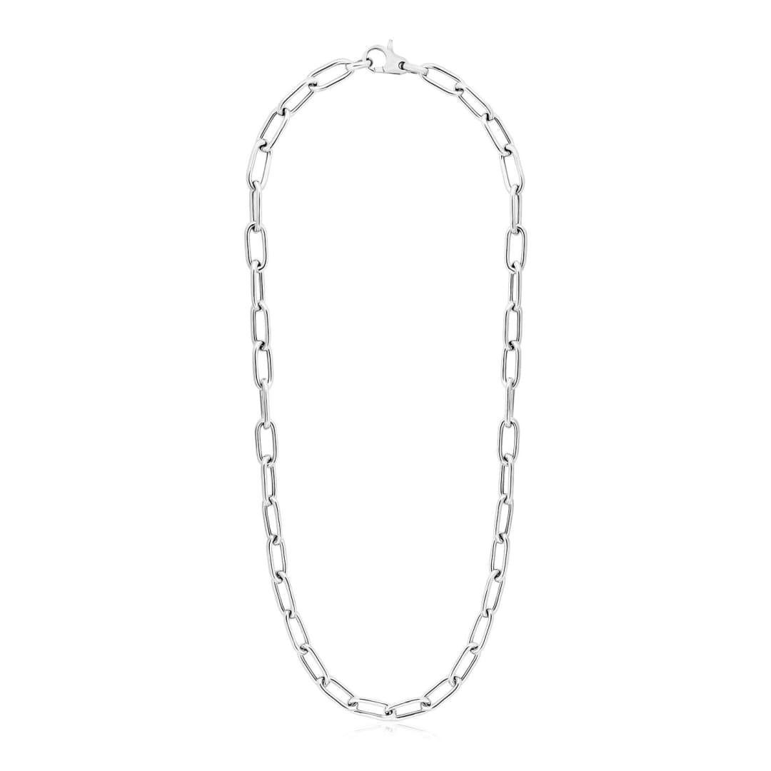 Sterling Silver Wide Paperclip Chain Necklace | Richard Cannon Jewelry