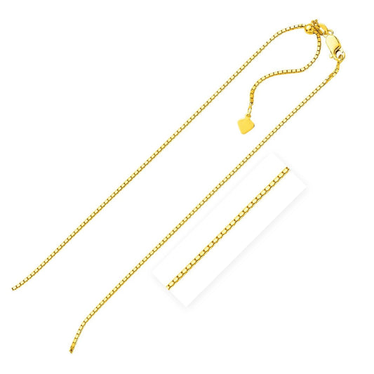 Sterling Silver Yellow Finish 1.4mm Adjustable Box Chain | Richard Cannon Jewelry