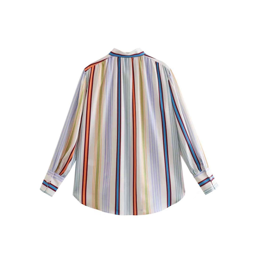 Striped Lantern Sleeve Shirt | ClaudiaG