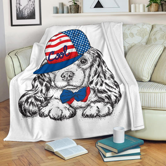 Stylish American Spaniel Puppy Premium Blanket | The Urban Clothing Shop™