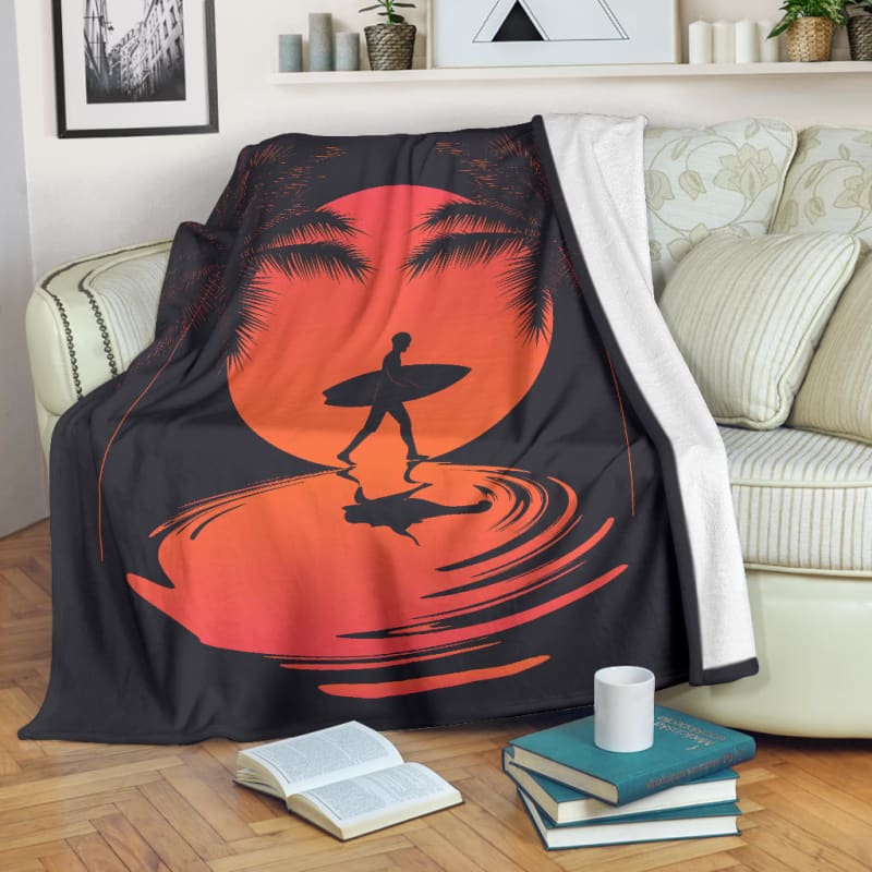 Summer Surfer Palms Beach Premium Blanket | The Urban Clothing Shop™