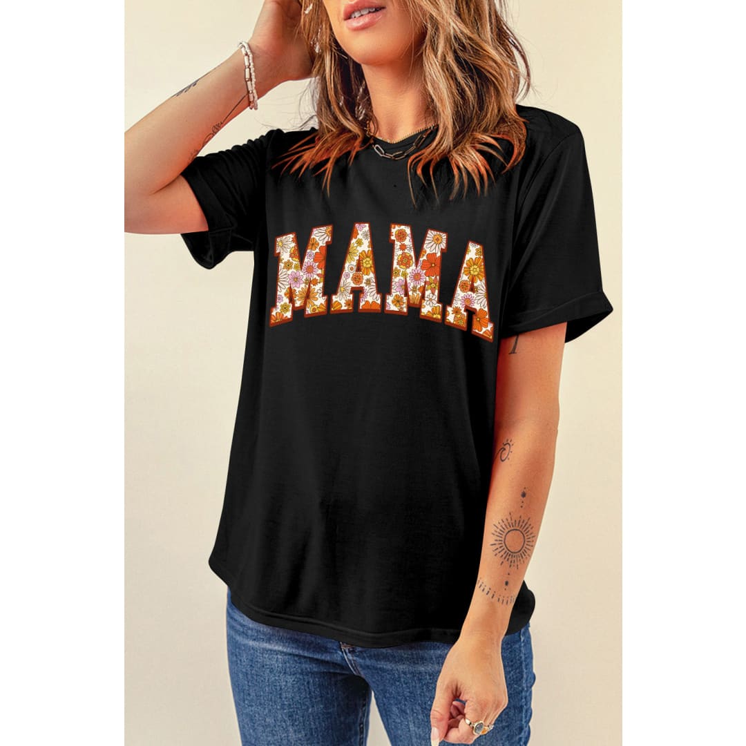 Sunny Flower MAMA Letter Graphic Tee | Threaded Pear