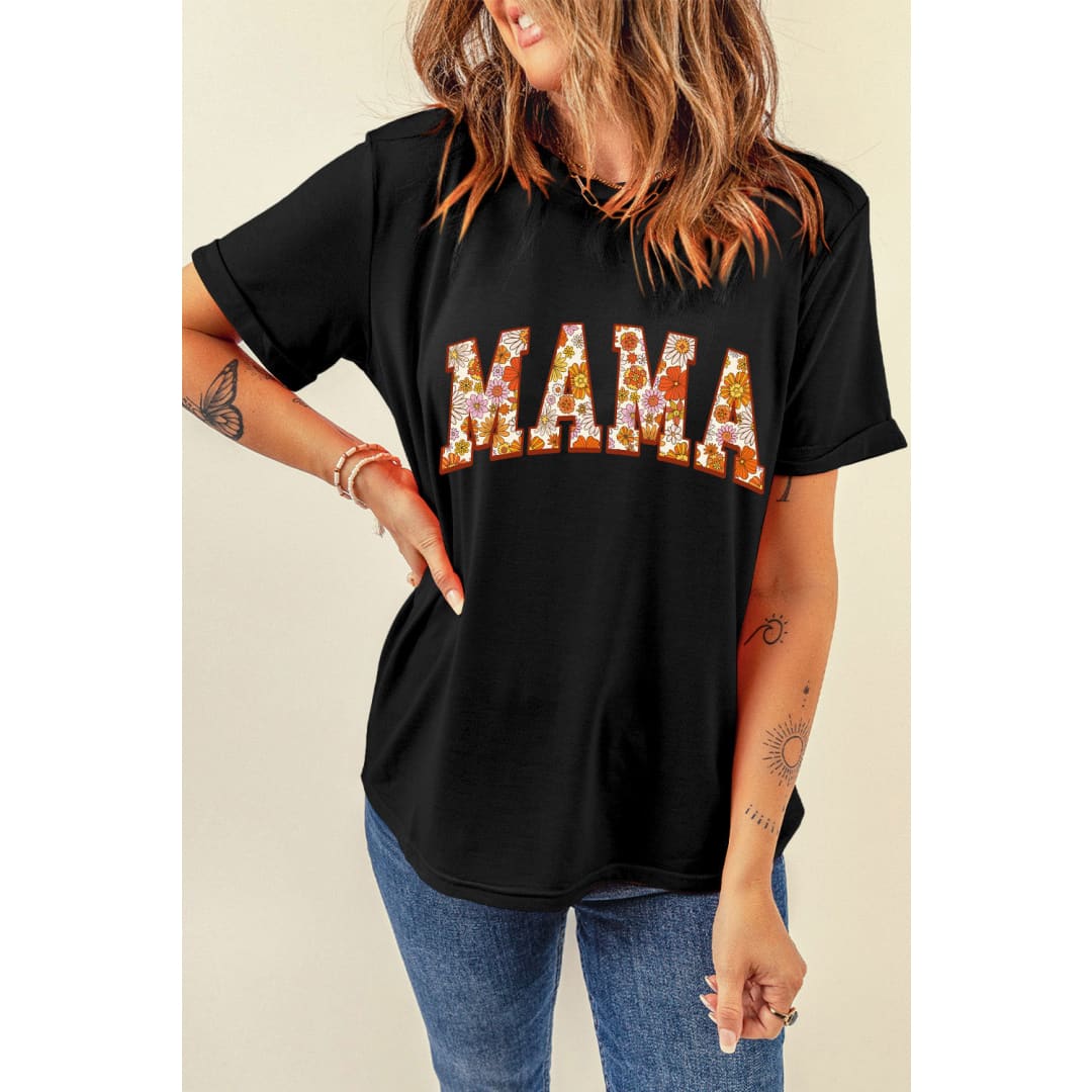 Sunny Flower MAMA Letter Graphic Tee | Threaded Pear