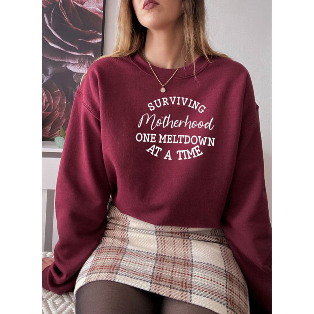 Surviving Motherhood Sweat Shirt | Merchmallow