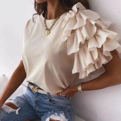 Sweet Carnation Ruffle Top | ClaudiaG