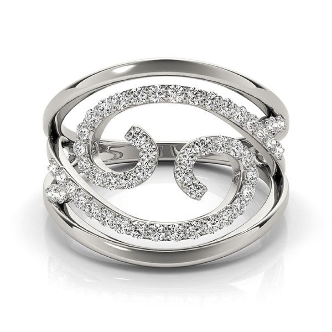 Swirl Design Diamond Ring in 14k White Gold (1/2 cttw) | Richard Cannon Jewelry