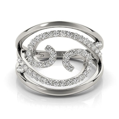 Swirl Design Diamond Ring in 14k White Gold (1/2 cttw) | Richard Cannon Jewelry