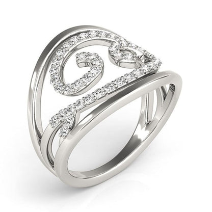 Swirl Design Diamond Ring in 14k White Gold (1/2 cttw) | Richard Cannon Jewelry