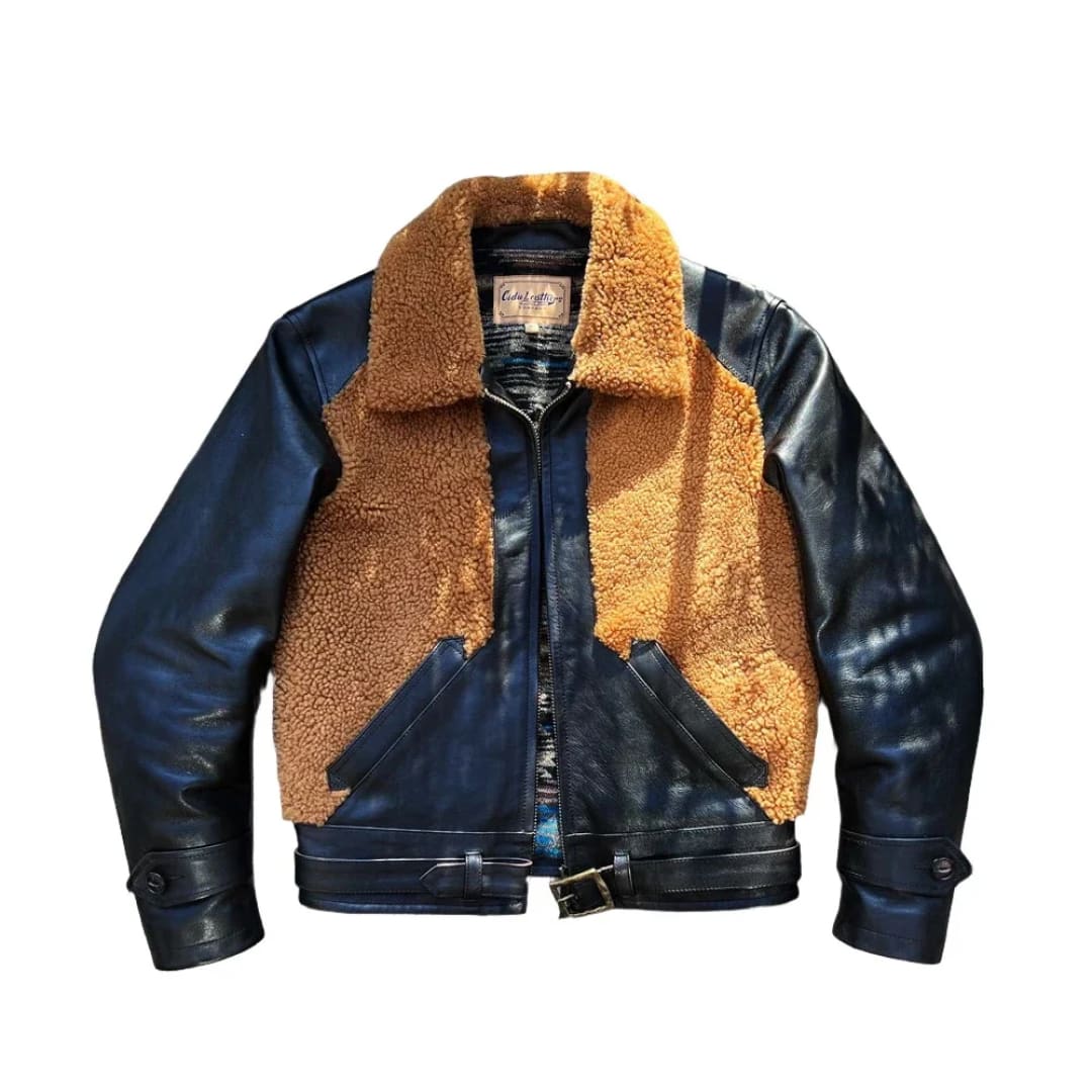 Tailor Brando Lamb Hair Patchwork Jacket | The Urban Clothing Shop™