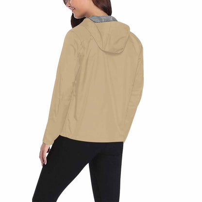 Tan Brown Hooded Windbreaker Jacket - Men / Women | IAA | inQue.Style