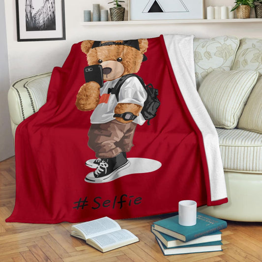 Teddy Red Selfie Blanket | The Urban Clothing Shop™