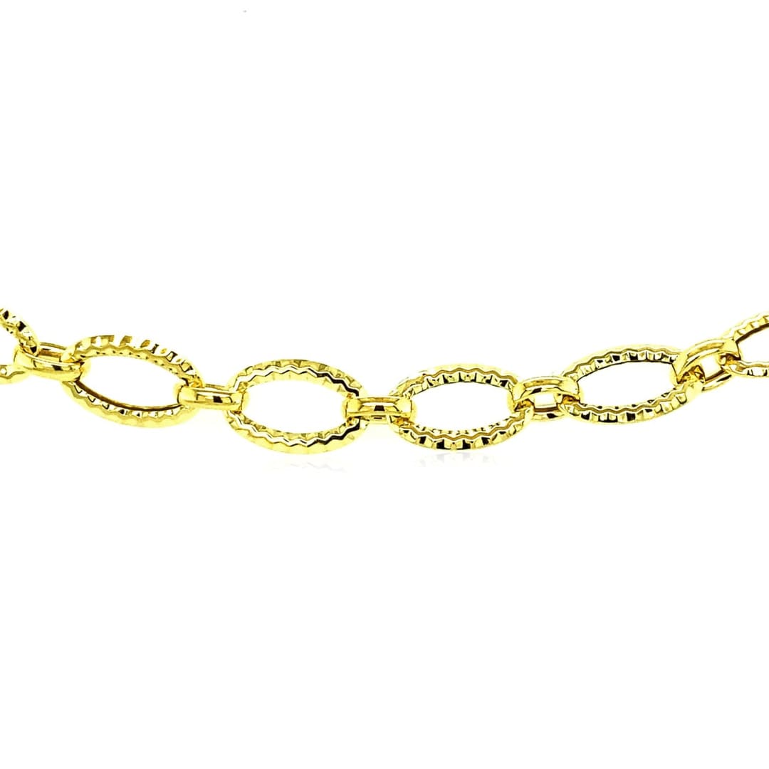 Textured Oval Link Bracelet in 14k Yellow Gold | Richard Cannon Jewelry