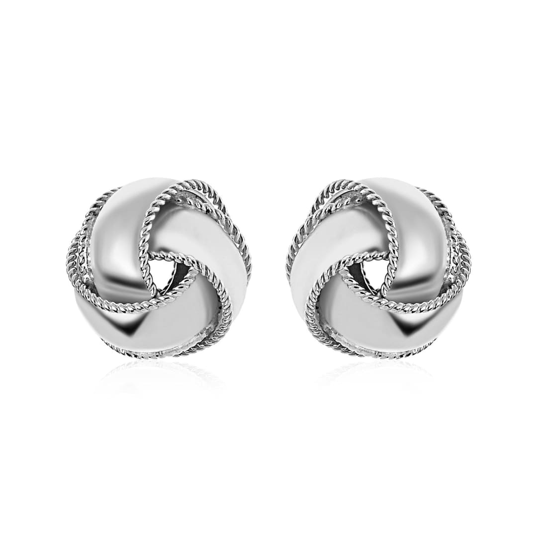 Textured and Polished Love Knot Earrings in Sterling Silver | Richard Cannon Jewelry