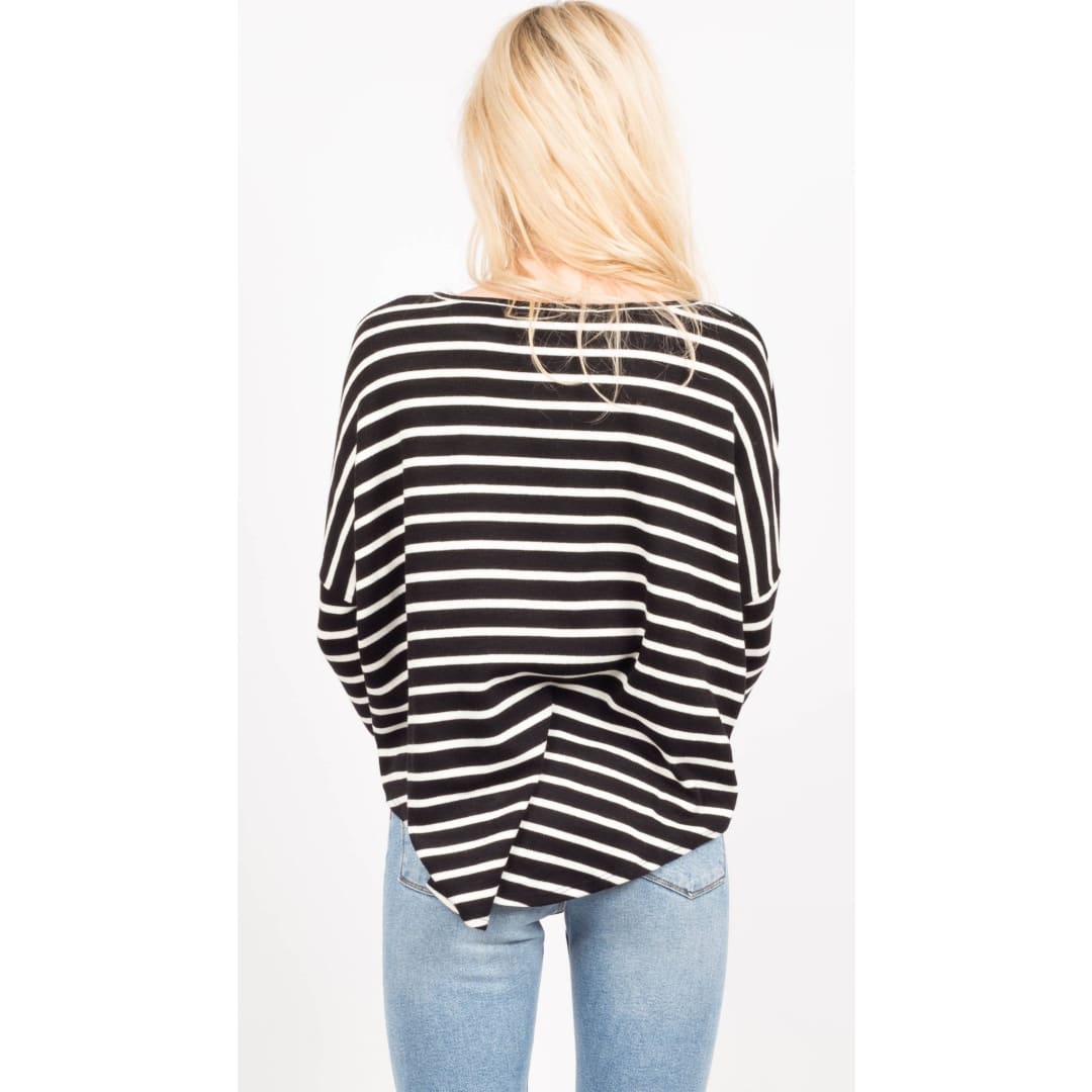 Tom Sweater | Black & White Stripe | MERRITT CHARLES