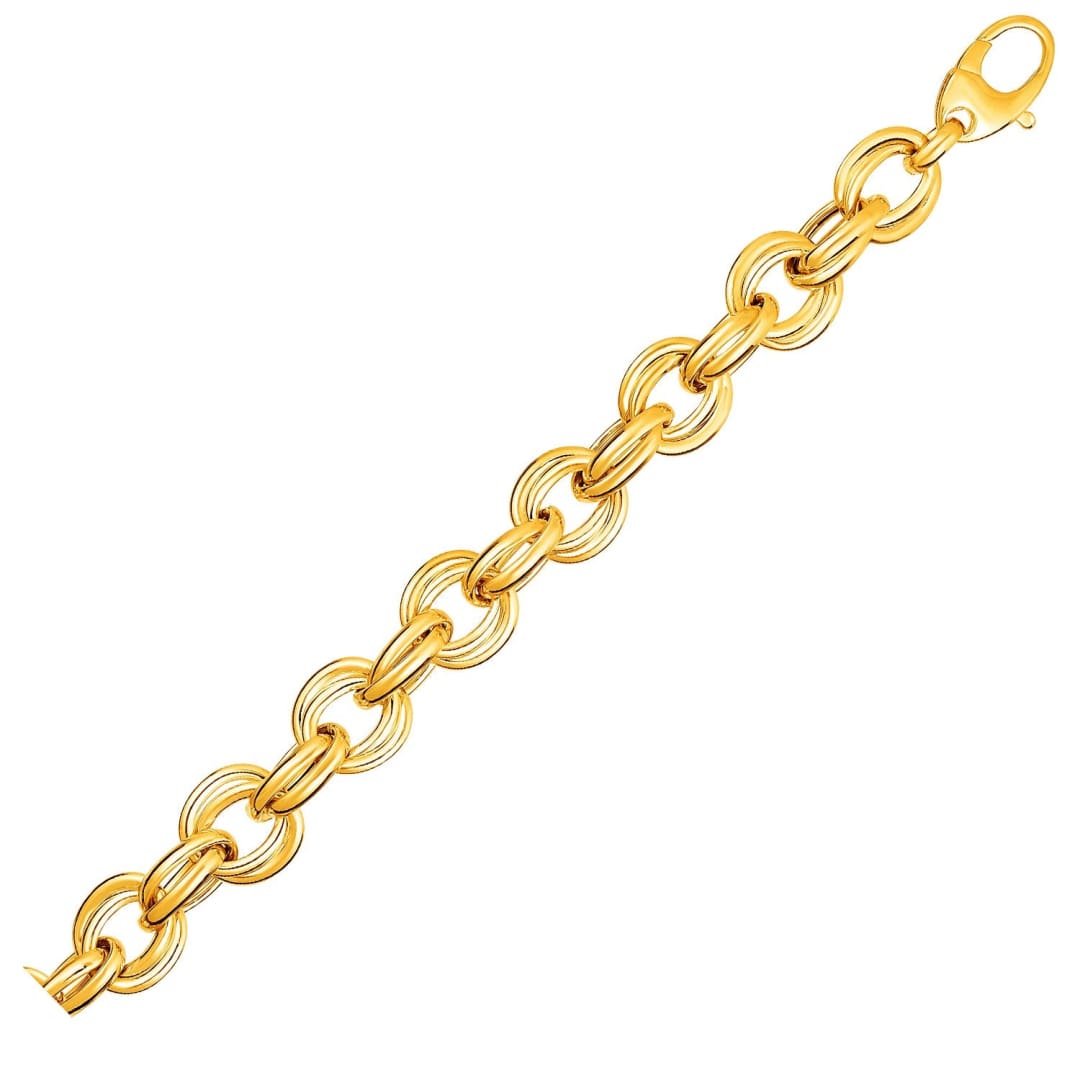 Twisted Double Link Bracelet in 14k Yellow Gold | Richard Cannon Jewelry