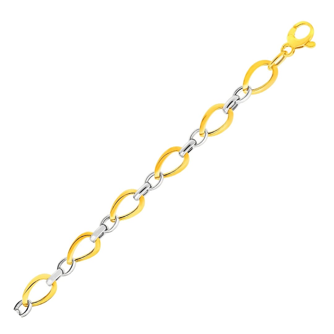 Twisted Oval Chain Bracelet in 14k Two Tone Gold | Richard Cannon Jewelry