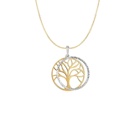Two Layer Tree Pendant in 14k Two Tone Gold | Richard Cannon Jewelry