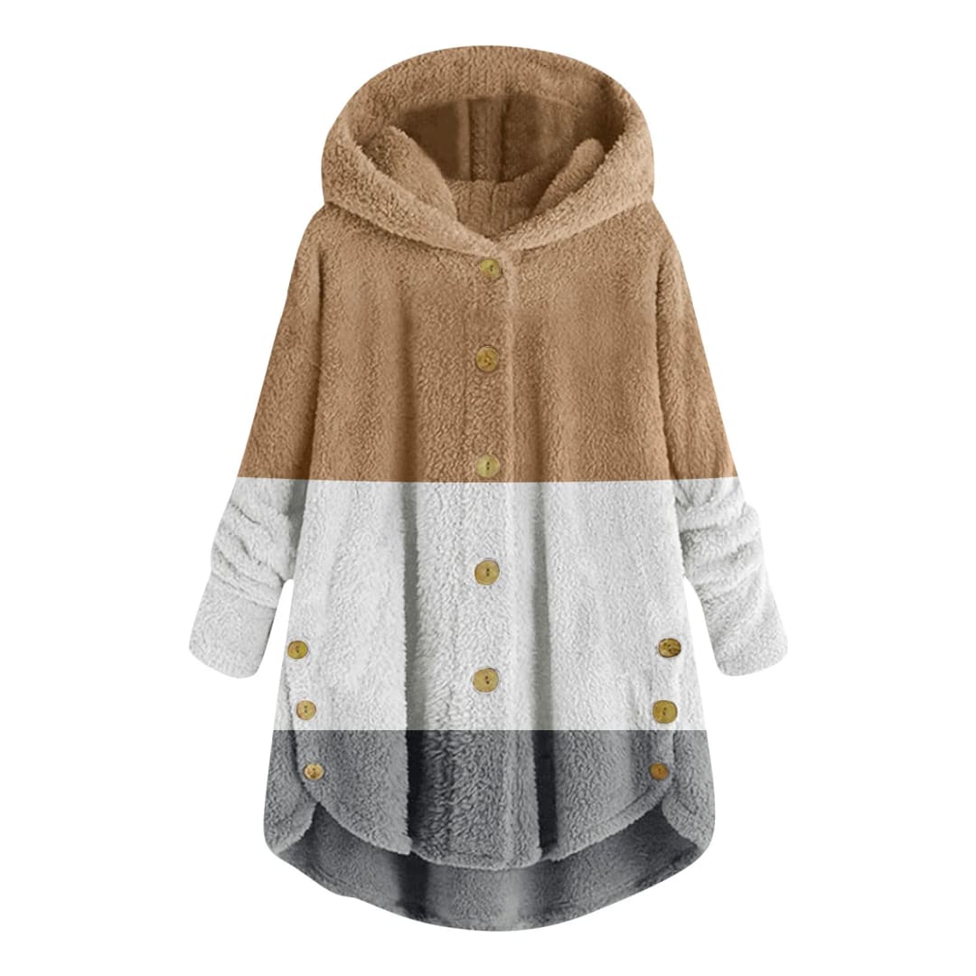 Two-Tone Sherpa Fleece Hooded Jacket | The Urban Clothing Shop™