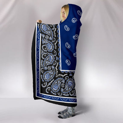 Ultimate Blue and Black Hooded Bandana Blanket | The Urban Clothing Shop™