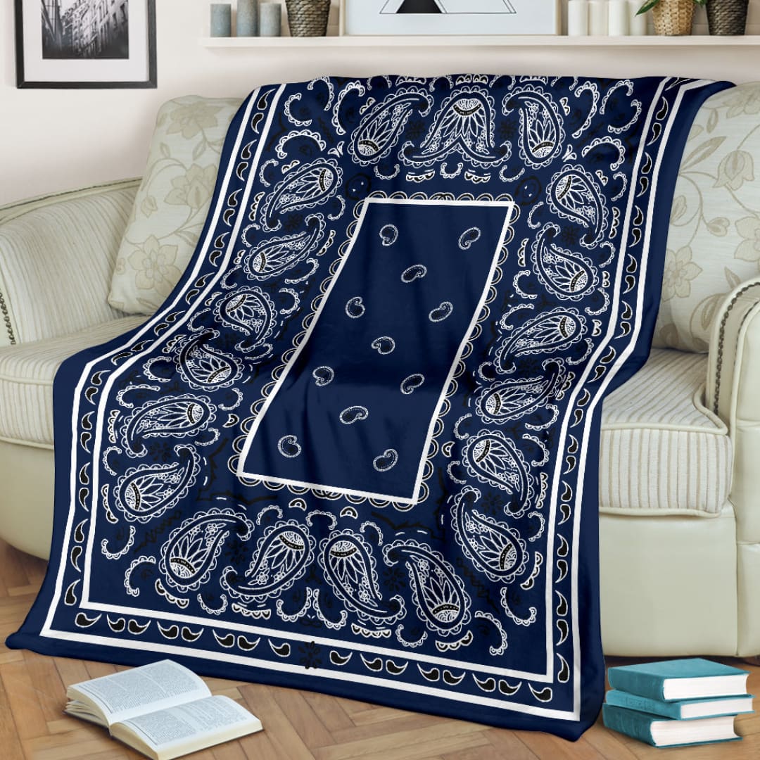 Ultra Plush Classic Royal Blue Bandana Blanket | The Urban Clothing Shop™