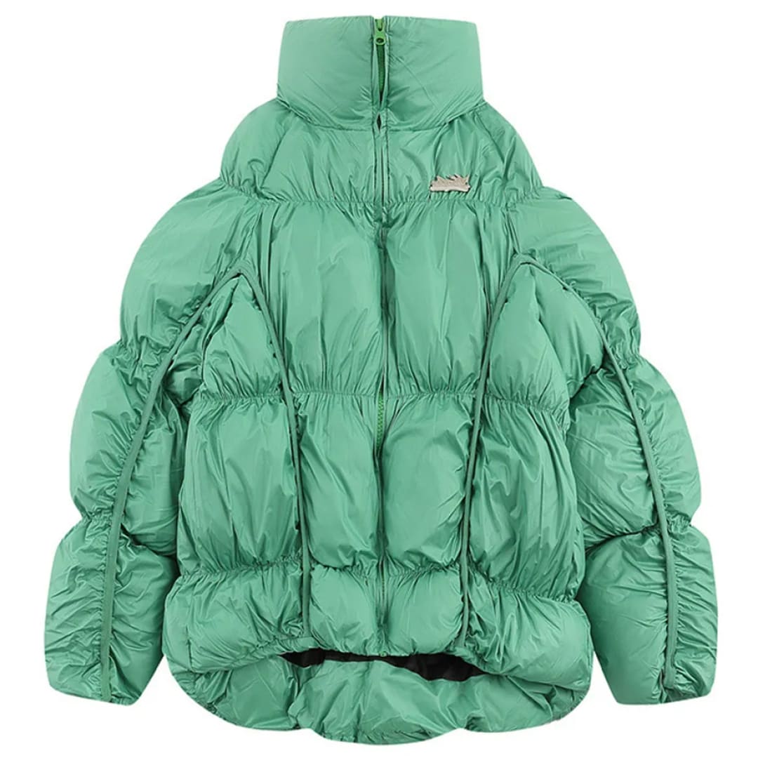 Urban Frost: Pleated Stand Collar Parka | The Urban Clothing Shop™