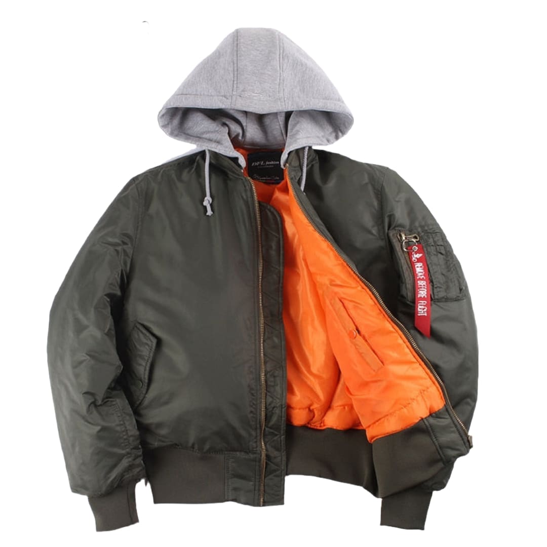 UrbanForce: Oversized MA-1 Hooded Military Jacket | The Urban Clothing Shop™