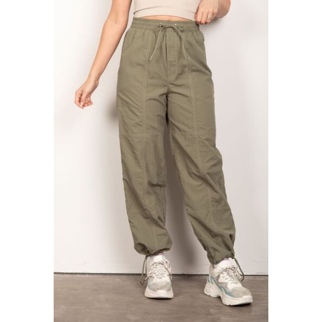 VERY J Drawstring Woven Parachute Joggers | The Urban Clothing Shop™