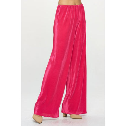 Vibrant Plisse Lined Straight Pants | The Urban Clothing Shop™