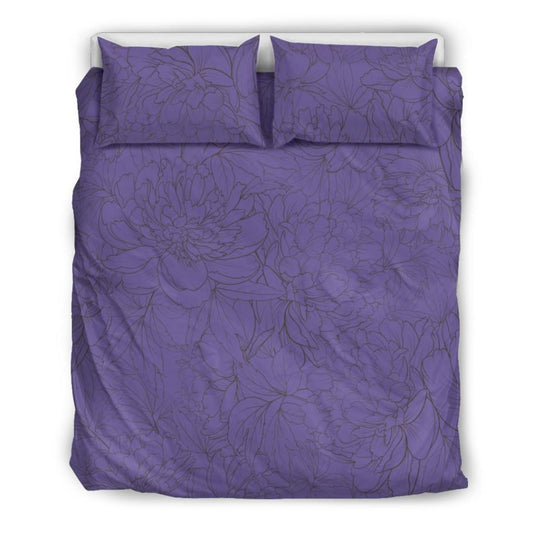Vintage Floral Sketch (Ultra Violet) - Bedding Sets | The Urban Clothing Shop™