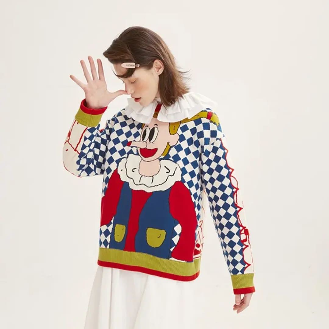 Vintage-Inspired Harlequin Knit Sweater | The Urban Clothing Shop™