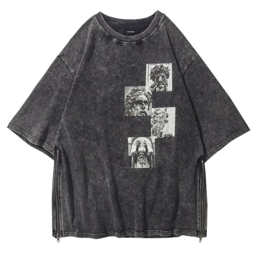 Vintage Statues Print Distressed T-Shirt | The Urban Clothing Shop™