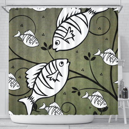 White Fish Shower Curtain | The Urban Clothing Shop™