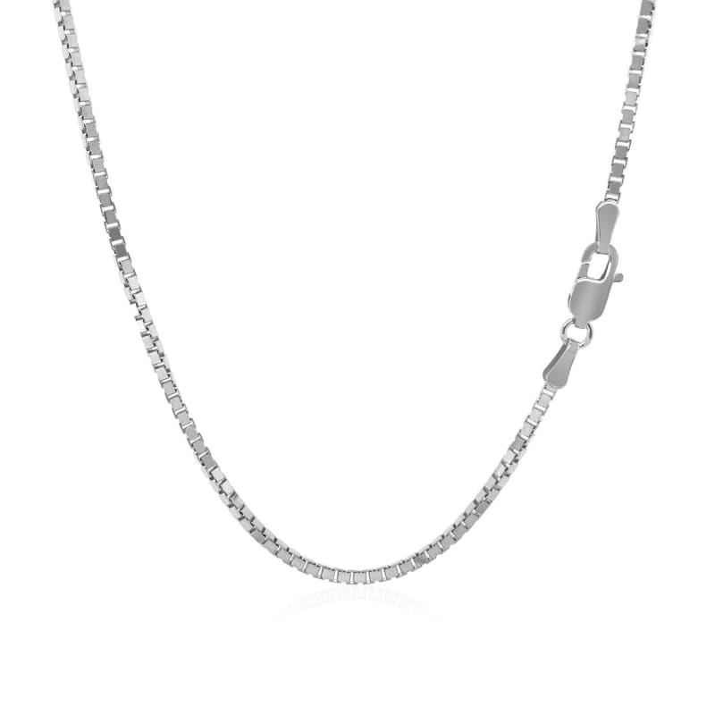 14k White Gold Classic Box Chain 1.4mm | Richard Cannon Jewelry