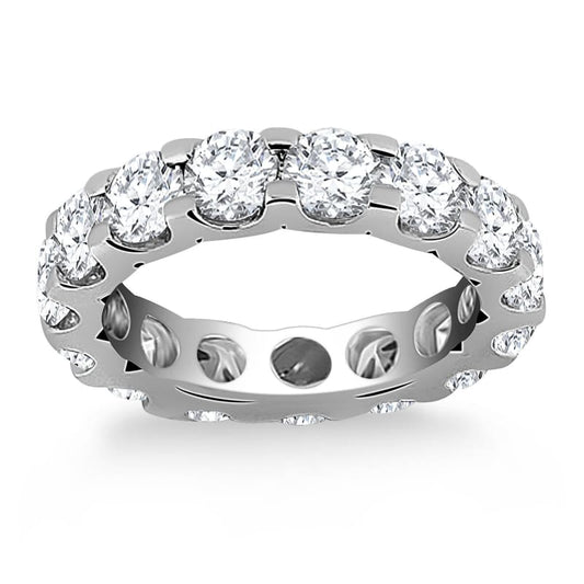 14k White Gold Round Diamond Studded Eternity Ring | Richard Cannon Jewelry