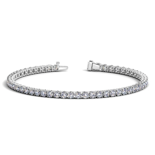 14k White Gold Round Diamond Tennis Bracelet (5 cttw) | Richard Cannon Jewelry